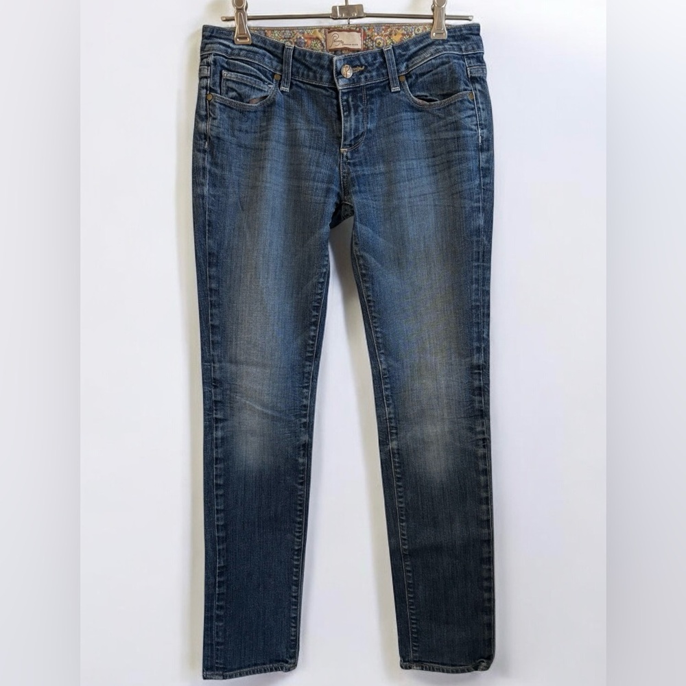 PAIGE Jimmy Jimmy Skinny Boyfriend Jeans with Floral Waistband - Size 26